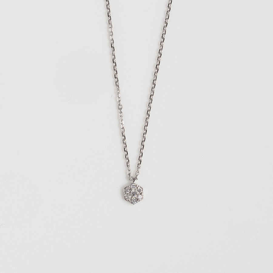 Pt900 パヴェ ヘキサゴン ダイヤモンドネックレス - MoTo jewelry（モトジュエリー）