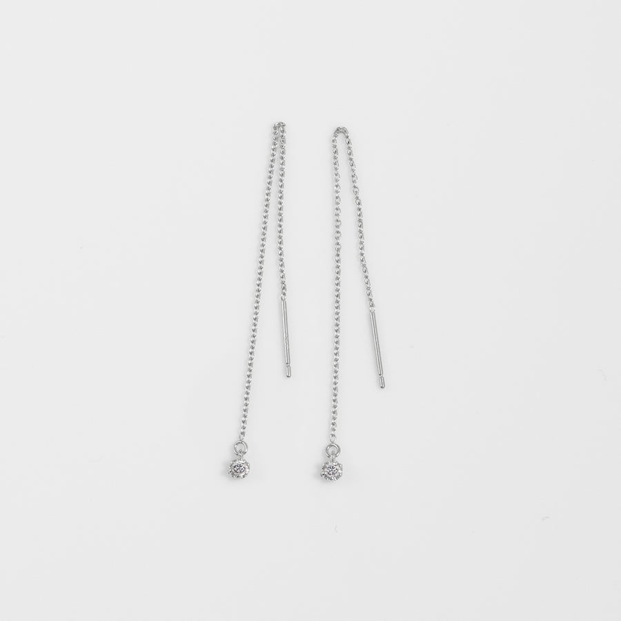 Pt900 ステラ ダイヤモンドチェーンピアス - MoTo jewelry（モトジュエリー）