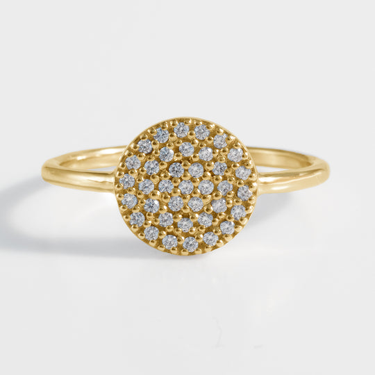 パヴェ サークル ダイアモンド リング ミディアム